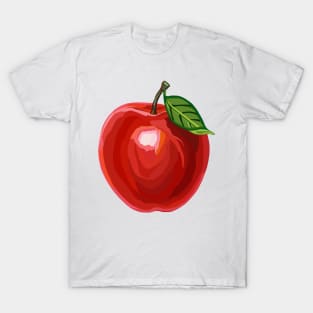 Shiny Red Apple Fruit T-Shirt